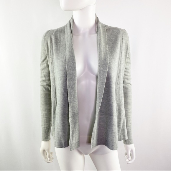 M. Patmos Gray Long Sleeve Draped Open Cardigan